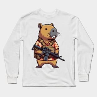 tactical capybara Long Sleeve T-Shirt